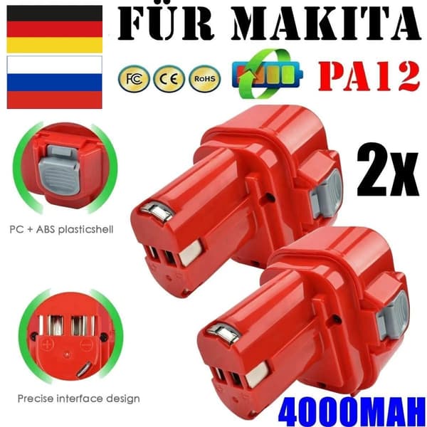 Uppladdningsbart Ni-MH-batteri för Makita, 4000mAh kapacitet, kompatibelt med PA12,2 picec