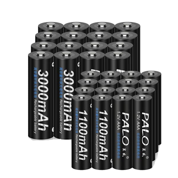 PALO Ladattavat Paristot, 3000mAh AA-kapasiteetti, 1100mAh AAA-kapasiteetti,16AA 16AAA 16AA 16AAA