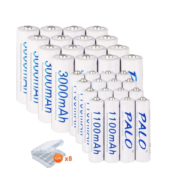 Ladattavat AA AAA Paristot, 3000mAh AA Kapasiteetti, 1100mAh AAA Kapasiteetti,16AA16AAAjaLaturi