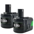 Miniatyrbillede 1 af 2: 9000mAh Batteri til Ryobi Værktøj, 18V Li-Ion, Højkapacitetsmulighed,2 stk 9,0 Ah batteri