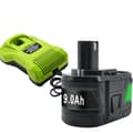 Miniatyrbillede 1 af 2: 9000mAh Batteri til Ryobi Værktøj, 18V Li-Ion, Højkapacitetsmulighed,2 stk 9,0 Ah batteri