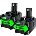 Miniatyrbillede 1 af 2: 9000mAh Batteri til Ryobi Værktøj, 18V Li-Ion, Højkapacitetsmulighed,2 stk 9,0 Ah batteri