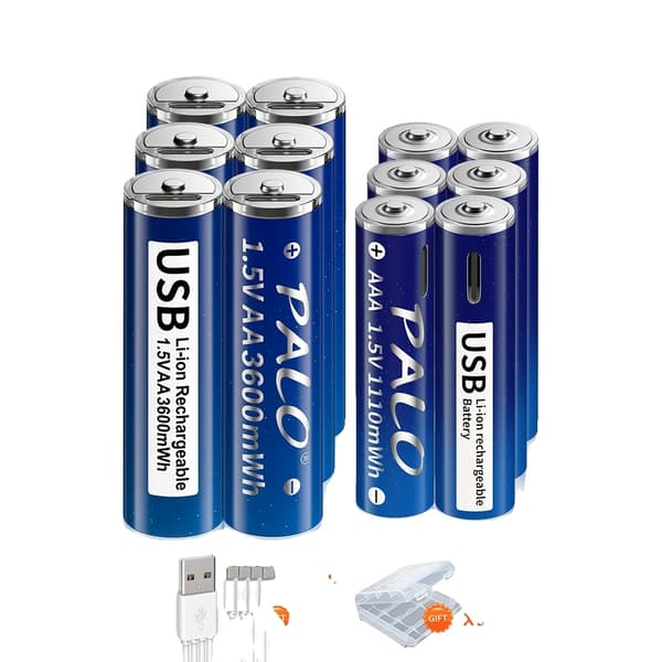 <Titel>Genopladelige lithiumbatterier, 3600mWh kapacitet AA, 1110mWh kapacitet AAA,6AA og 6AAA