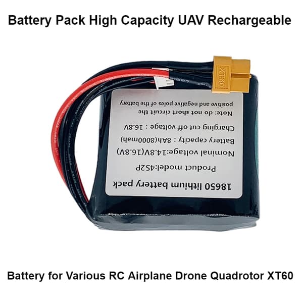 Högkapacitets UAV uppladdningsbart batteri, 8000mAH nominell kapacitet, lättviktsdesign, kompakt storlek