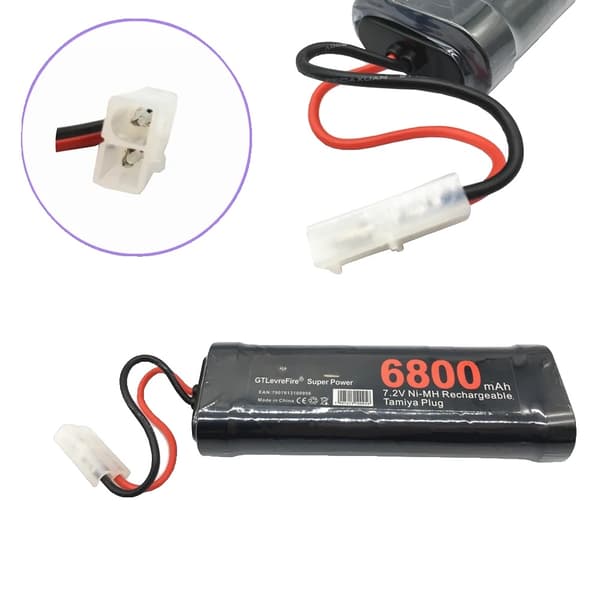 NiMH Erstatnings RC Batteri, 7.2V 6800mAh Kapacitet, Tamiya Stik, 10C Afladningsrate