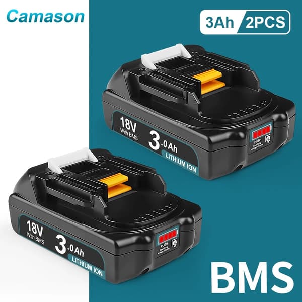 Camason 18V Li-ion-batteri, 3Ah kapacitet, inbyggd BMS,3Ah SetA