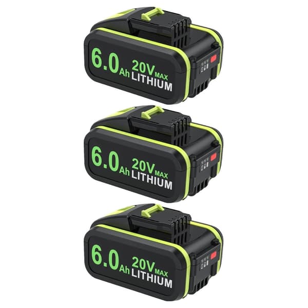 Genopladeligt batteri til Worx værktøj, 6000mAh kapacitet, 20V Li-Ion teknologi,4STK 6000mAh
