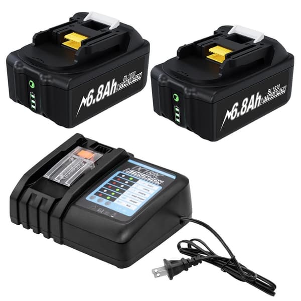 Makita Batteribyte, 6800mAh Kapacitet, 18V Li-Ion Teknik,3 Batteri 1 Laddare