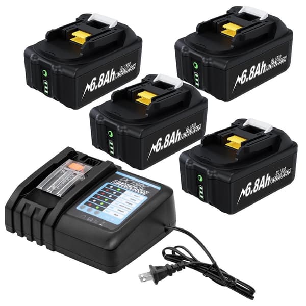 Makita Batteriudskiftning, 6800mAh Kapacitet, 18V Li-Ion Teknologi,3 Batteri 1 Oplader