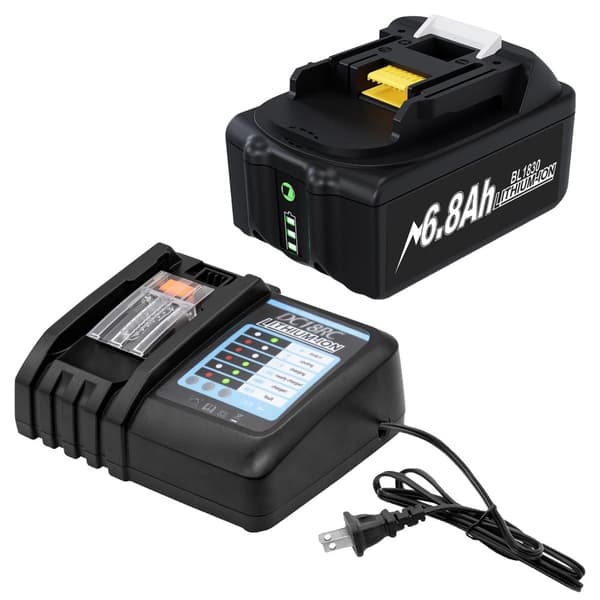 Makita Batteribyte, 6800mAh Kapacitet, 18V Li-Ion Teknik,3 Batteri 1 Laddare 1 Battery 1 Charger