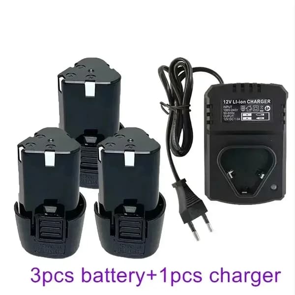12V Litium-Ion Batteri, 9800mAh Kapacitet, Lämplig för Elektriska Skruvdragare,1batteri.1laddare