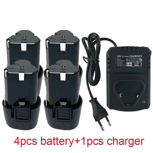 12V Litium-Ion Batteri, 9800mAh Kapacitet, Lämplig för Elektriska Skruvdragare,1batteri.1laddare
