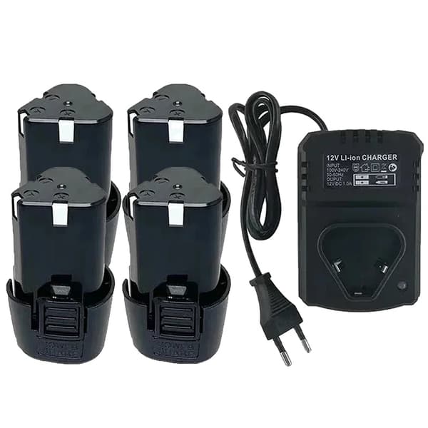 12V Litium-Ion Batteri, 9800mAh Kapacitet, Lämplig för Elektriska Skruvdragare,1batteri.1laddare