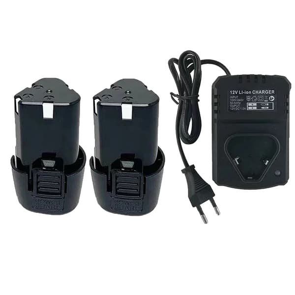 12V Litium-Ion Batteri, 9800mAh Kapacitet, Lämplig för Elektriska Skruvdragare,1batteri.1laddare 2battery.1charger