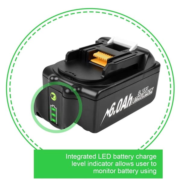 Li-Ion-batteri för Makita-verktyg, flera kapacitetsalternativ, CE-certifierad,2 Pack 6000mAh2-pack 6000mAh