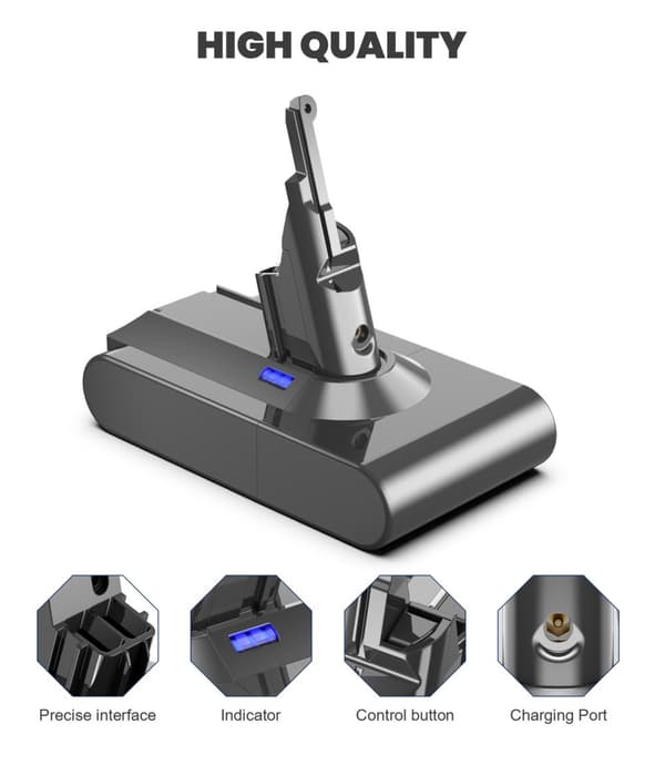 Dyson Dammsugare Batteri, Hög Kapacitet 6000mAh, Kompatibel med V6, V7, V8, V10,V10