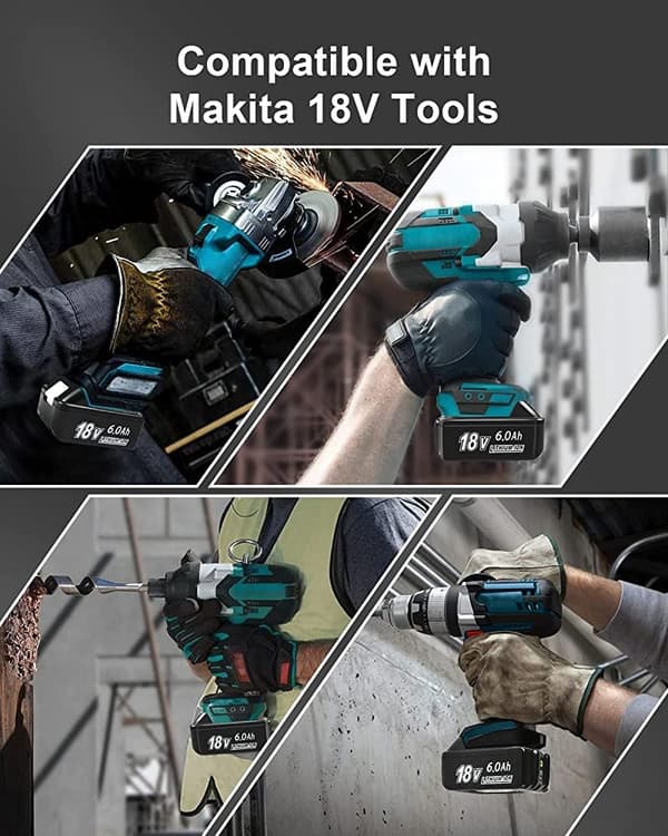 Makita 18V Batteri, 6Ah Kapacitet, Lithium-Ion Teknologi,2 stk 6Ah