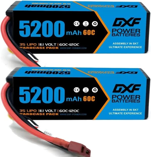 DXF Lipo-akku, 5200mAh kapasiteetti, 80C jatkuva purku,2PCS3S5200 80C T