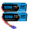 Pikkukuva 2 / 2: DXF Lipo-akku, 5200mAh kapasiteetti, 80C jatkuva purku,2PCS3S5200 80C T