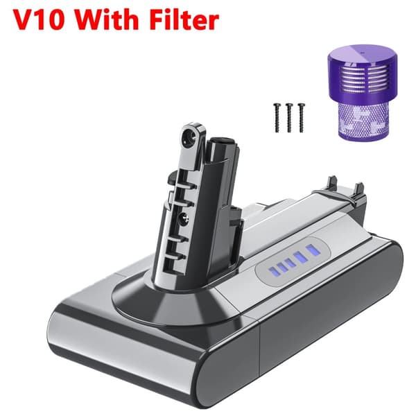 V10 Batteribyte, 6000mAh Kapacitet, 25.2V Spänning,B V10 med filter