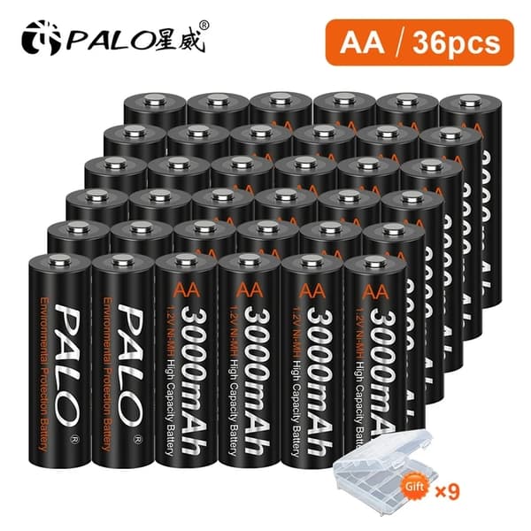 PALO AA Genopladeligt Batteri, 3000mAh Kapacitet, 1.2V Spænding,24 stk AA-batteri
