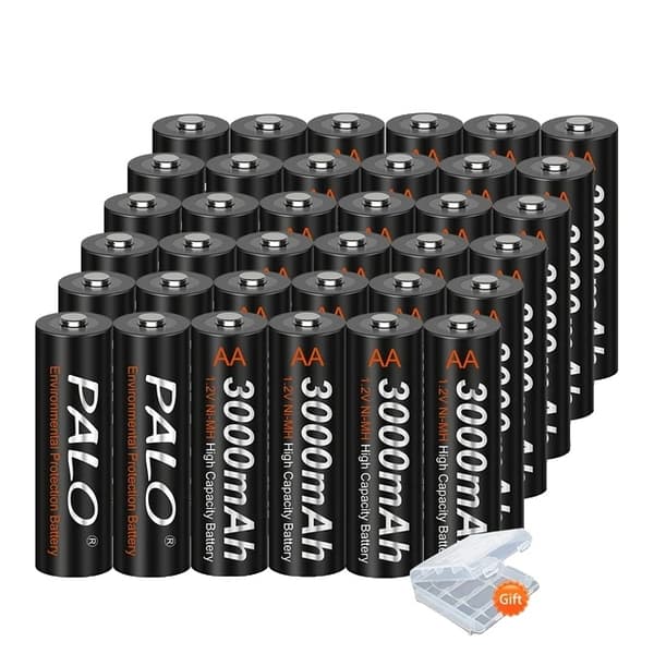 PALO AA Genopladeligt Batteri, 3000mAh Kapacitet, 1.2V Spænding,24 stk AA-batteri
