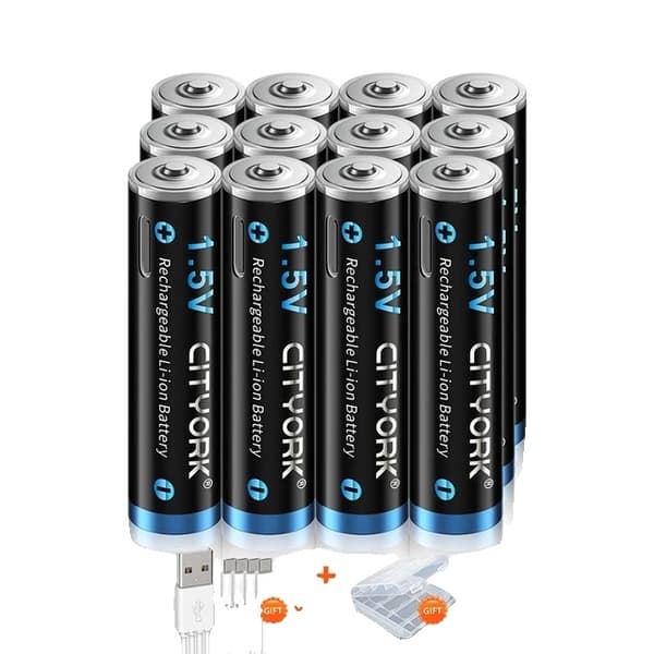 CITYORK AAA genopladelige batterier, 1200mWh kapacitet, Micro USB opladning,32 stk.
