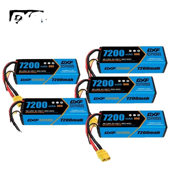 3S Lipo-batteri, 7200mAh kapacitet, 80C afladningsrate,6PCS3S720080CEC5