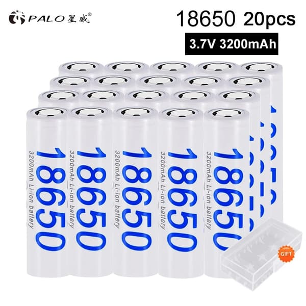 PALO 18650 Lithiumbatteri, 3200mAh kapacitet, 3.7V spænding,28 stk. batteri, 3,7V