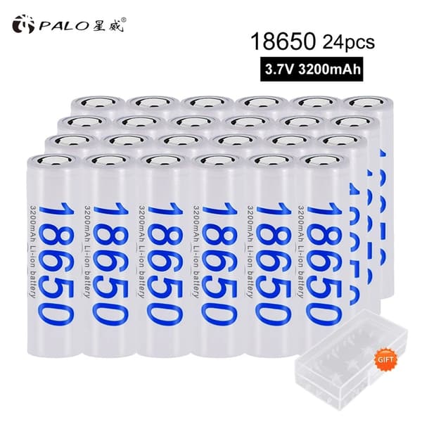 PALO 18650 Lithiumbatteri, 3200mAh kapacitet, 3.7V spænding,28 stk. batteri, 3,7V
