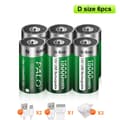 Miniatyrbillede 2 af 2: PALO D Størrelse Genopladeligt Batteri, 15000mWh Kapacitet, USB Genopladelig,6 stk.