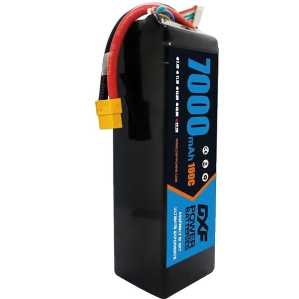 DXF Lipo-batteri, 10000mAh kapacitet, 100C afladningshastighed,1PCS6S10000 100CEC5 1PCS6S7000 100CXT60