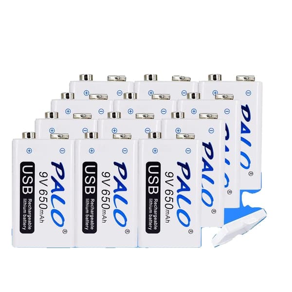 9V USB genopladeligt batteri, 650mAh kapacitet, miljøvenligt design,9V, 10STK