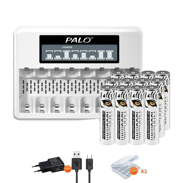 Genopladelige AAA-batterier, 1300mWh kapacitet, miljøvenligt design,8AAA 1 Oplader