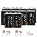 Pikkukuva 1 / 2: PALO 9V Ladattava Li-ion Akka, 1200mAh Kapasiteetti, Saatavana 8-16 kpl,16 kpl paristoja