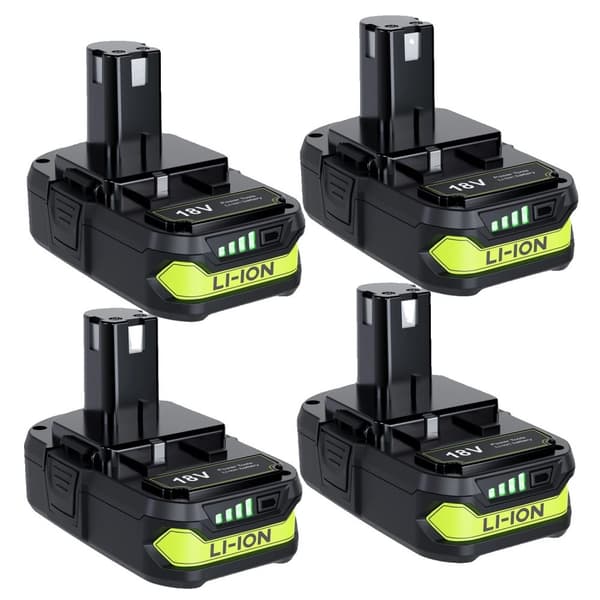 RYOBI 18V Litiumbatteri, 3000mAh kapacitet, kompatibel med P102-P109,2 PACK 3.0Ah