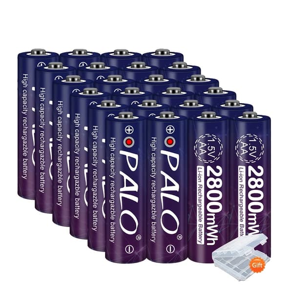 1.5V AA Genopladeligt Lithiumbatteri, 2800mWh Kapacitet, Effektiv Opladningsindikator,12 stk.