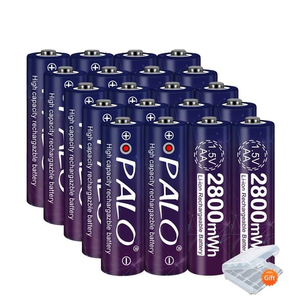 1.5V AA Genopladeligt Lithiumbatteri, 2800mWh Kapacitet, Effektiv Opladningsindikator,12 stk.