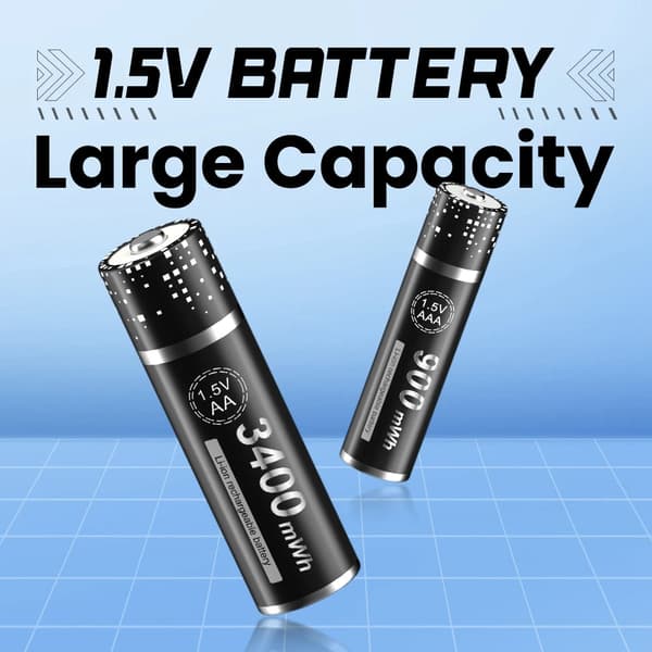 PALO Genopladelig Batterioplader, LCD Skærm, 8 Pladser, Inkluderer AA & AAA Batterier,12AA AAA