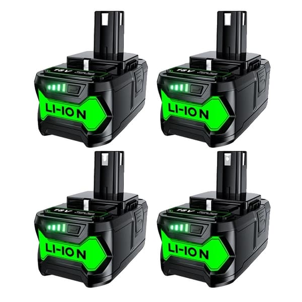 Ryobi ONE+ 18V Li-ion Batteri, 9000mAh Kapacitet, Hurtigopladning,1STK 9,0AH 4PCS 6.0Ah