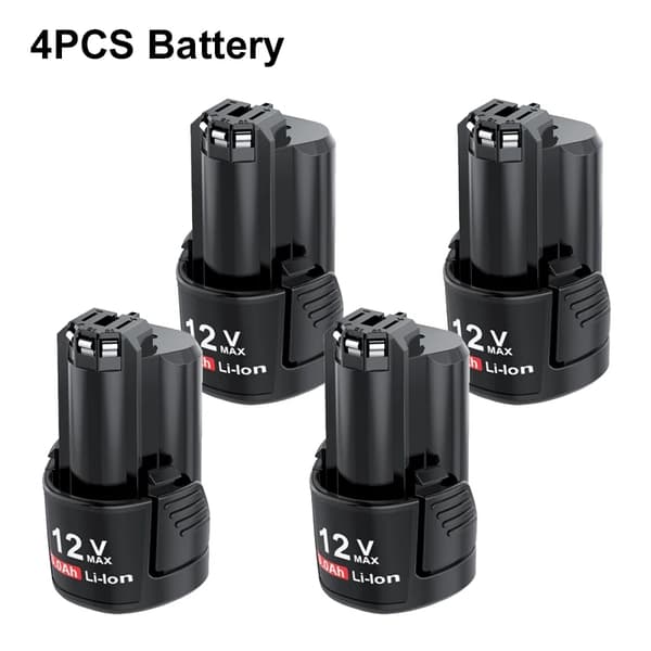 Li-ion Ersättningsbatteri, 3000mAh Kapacitet, Kompatibel med Bosch 12V Verktyg,4ST 3000mAh