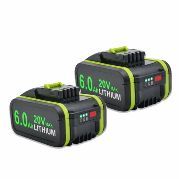 20V Litiumbatteri, 6000mAh kapacitet, integrerade säkerhetsfunktioner,2st 6,0ah