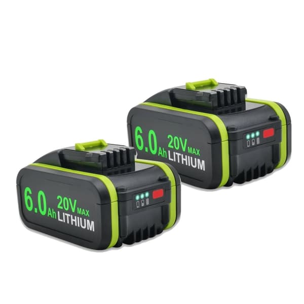 20V Litiumbatteri, 6000mAh kapacitet, integrerade säkerhetsfunktioner,2st 6,0ah