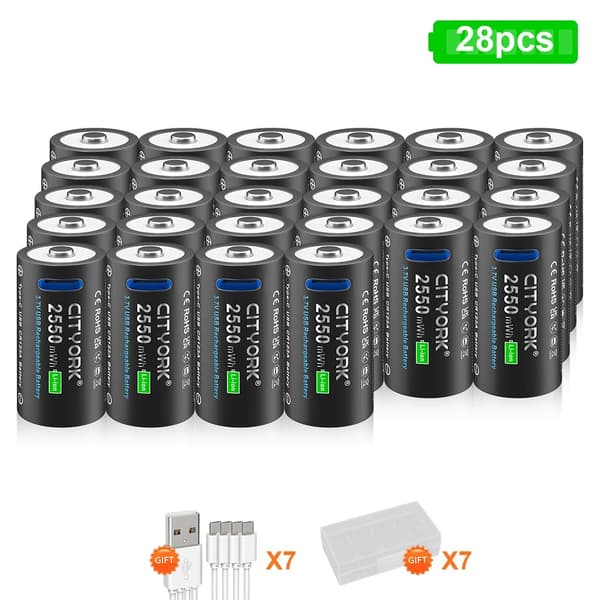 CR123A uppladdningsbart batteri, 2550mWh kapacitet, långlivat uppladdningsbart,32 stycken 16340-batteri