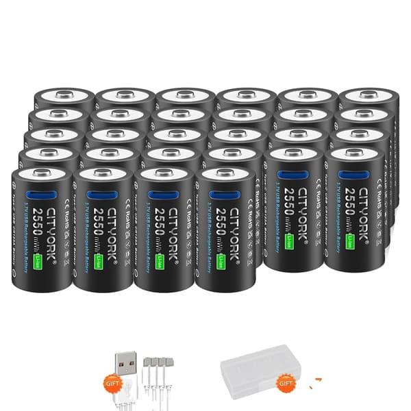 CR123A uppladdningsbart batteri, 2550mWh kapacitet, långlivat uppladdningsbart,32 stycken 16340-batteri