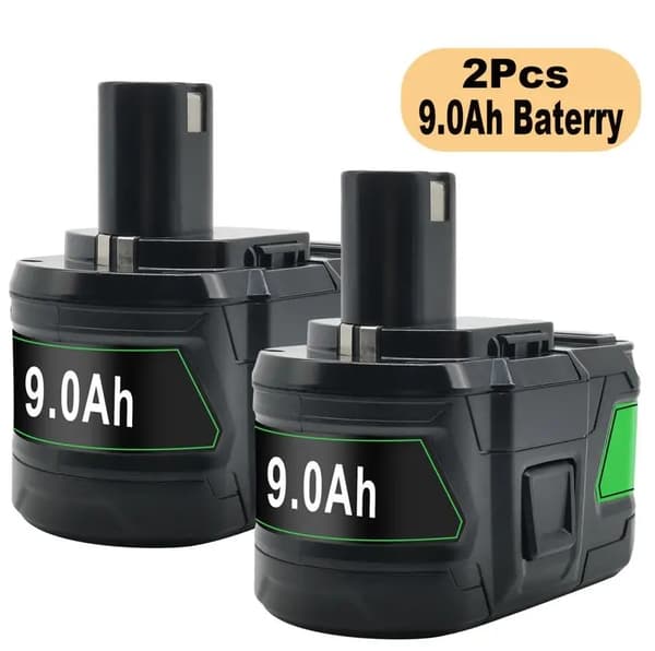 Ryobi Erstatningsbatteri, 9000mAh Kapacitet, Li-Ion Teknologi,2STK 9.0