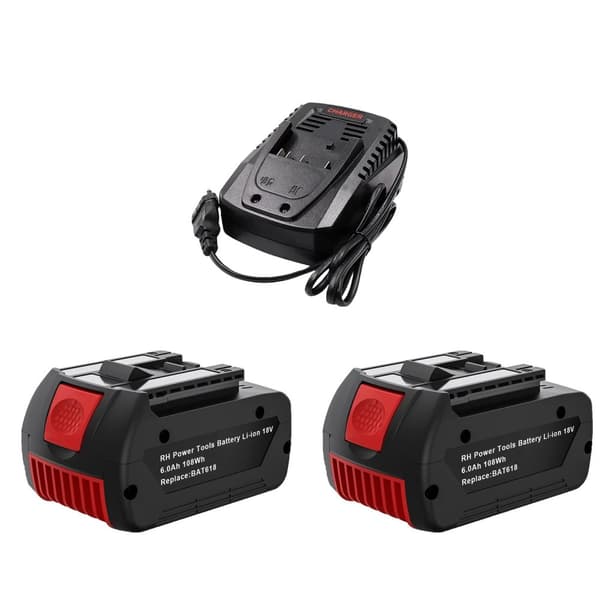 Bosch 18V Ersättningsbatteri, 6000mAh kapacitet, Snabbladdare 4A,Sats 6