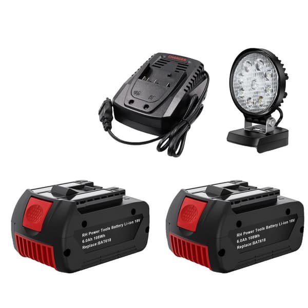 Bosch 18V Ersättningsbatteri, 6000mAh kapacitet, Snabbladdare 4A,Sats 6