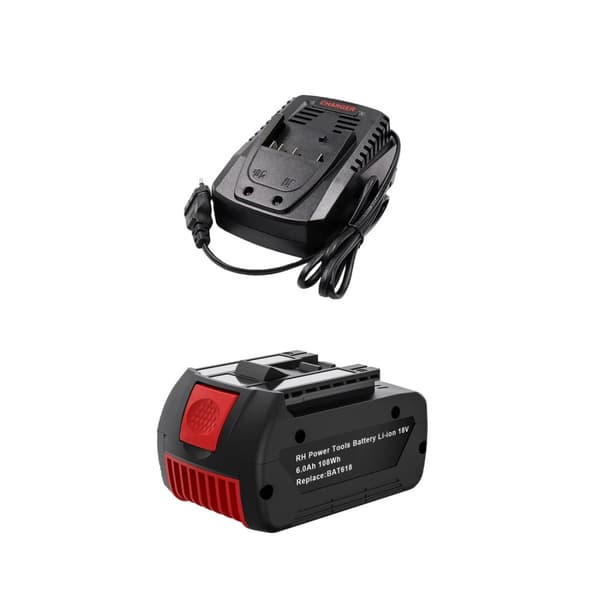 Bosch 18V Ersättningsbatteri, 6000mAh kapacitet, Snabbladdare 4A,Sats 6