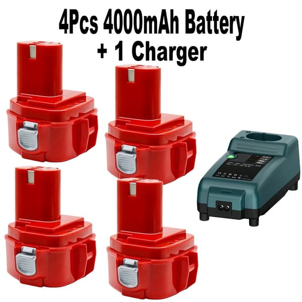 PA12 Batterikit, 4000mAh kapacitet, inkluderar laddare,4 Batteri 1 Laddare